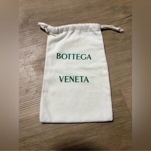 Bottega Veneta Cream Pouch with Green Logo